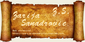 Zarija Sanadrović vizit kartica